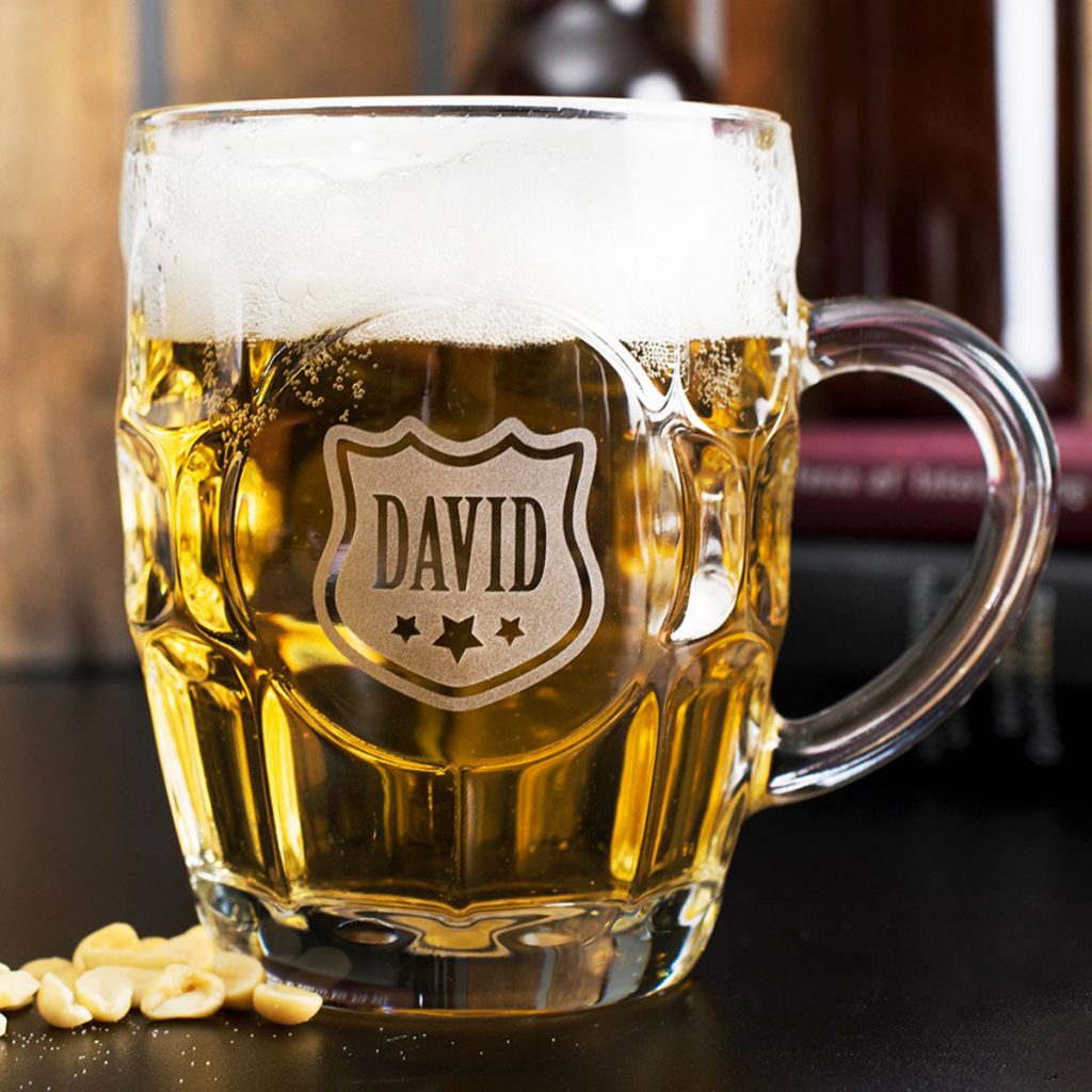 Personalised Dimple Pint Glass Beer Mug – 600 ml | Incrizma